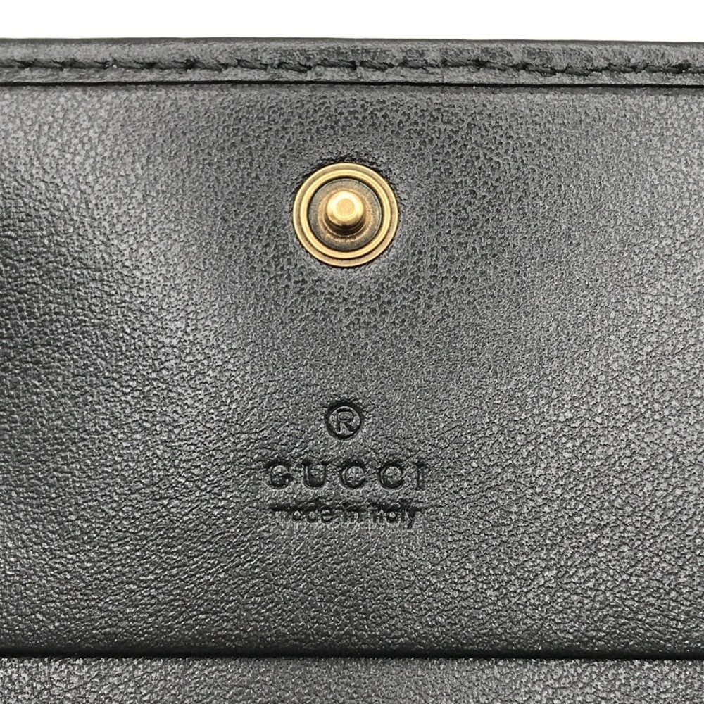 GUCCI GG Marmont Double GG Wallet Bi fold Black - Picture 7 of 12